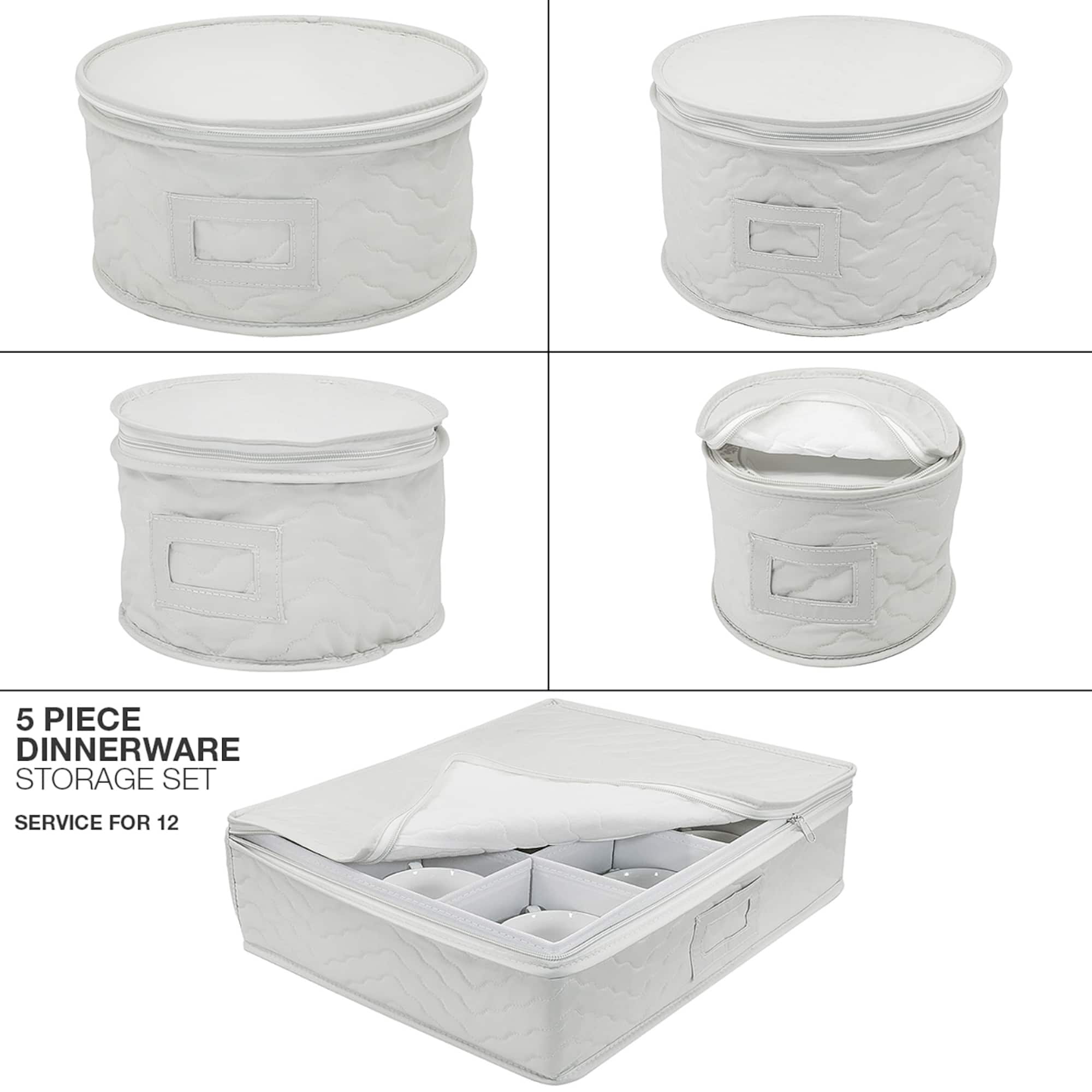 Sorbus 5-Piece Dinnerware Storage Set